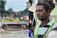 Workers used nylon rope to rescue driver of car that fell into Tanjong Katong Road sinkhole in Singapore