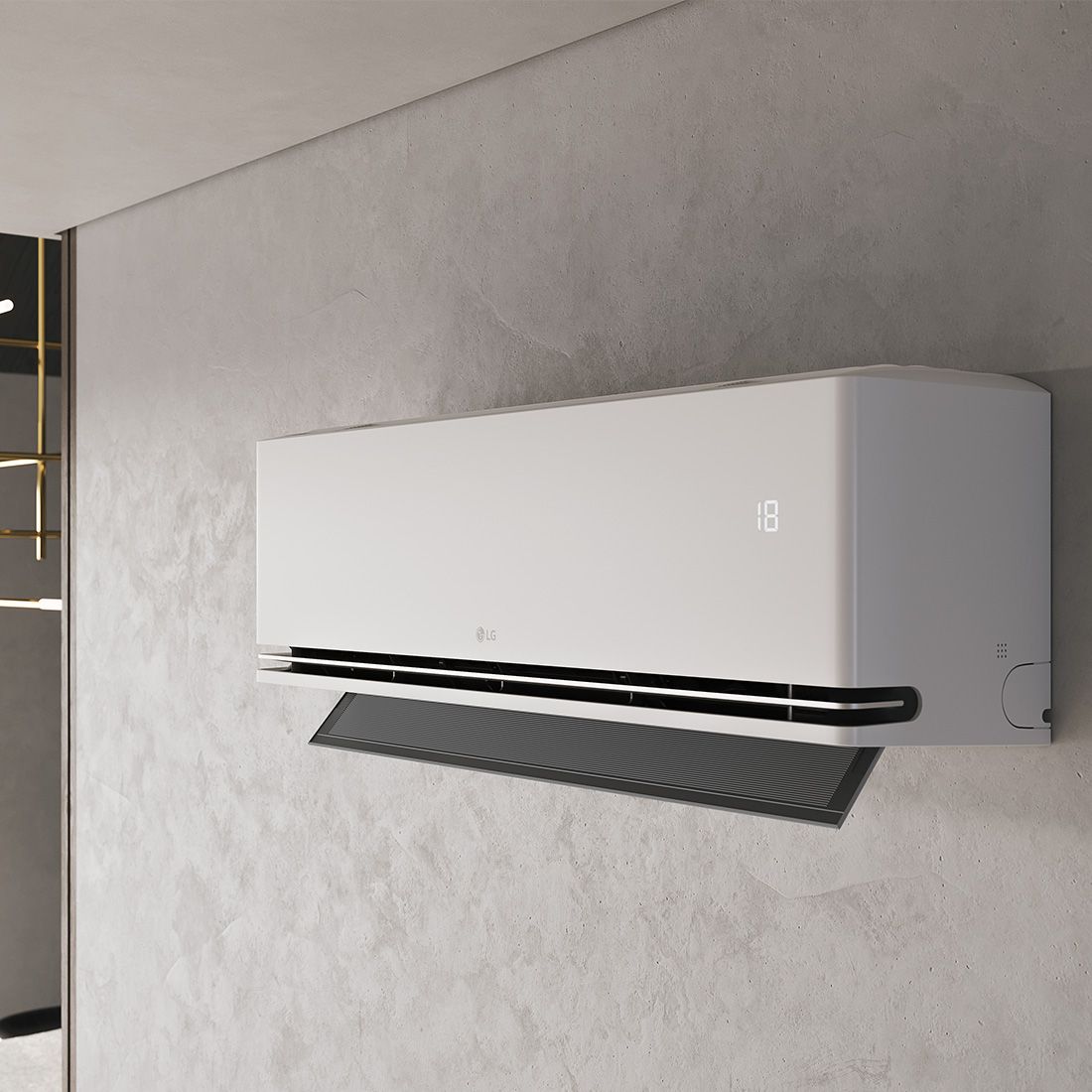 LG’s latest DualCool AI Air provides optimal comfort by automatically adjusting temperature, airflow direction and speed.