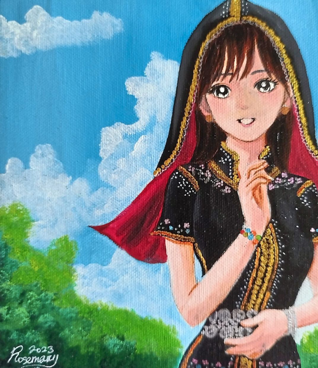 A big fan of Japanese manga and anime, Rosemary blends pop culture influences with local themes in her artwork. 