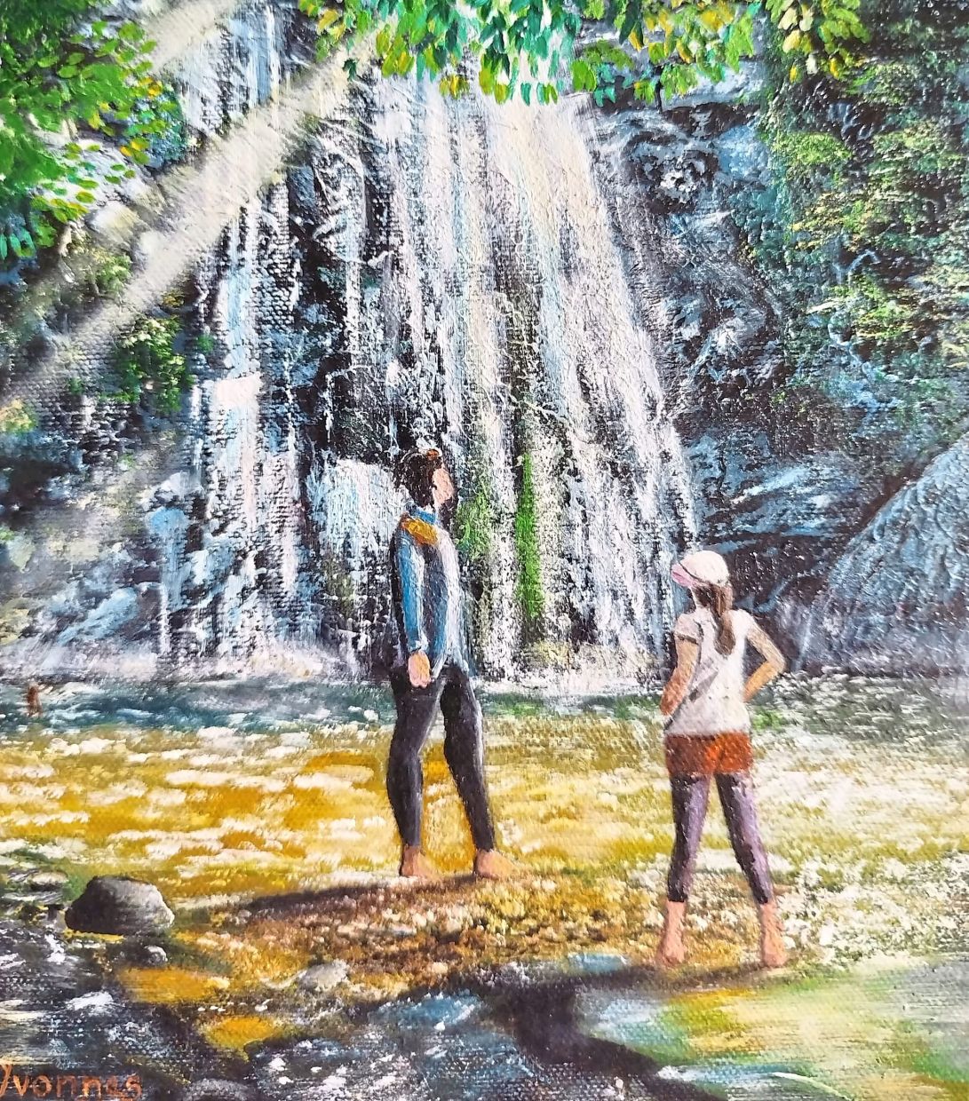 Rosemary's artwork, Tawai, captures the awe and wonder of the majestic Tawai Waterfalls in Kinabatangan, Sabah. 