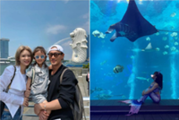 HK actor Raymond Lam and family kick off their summer vacation in Singapore
