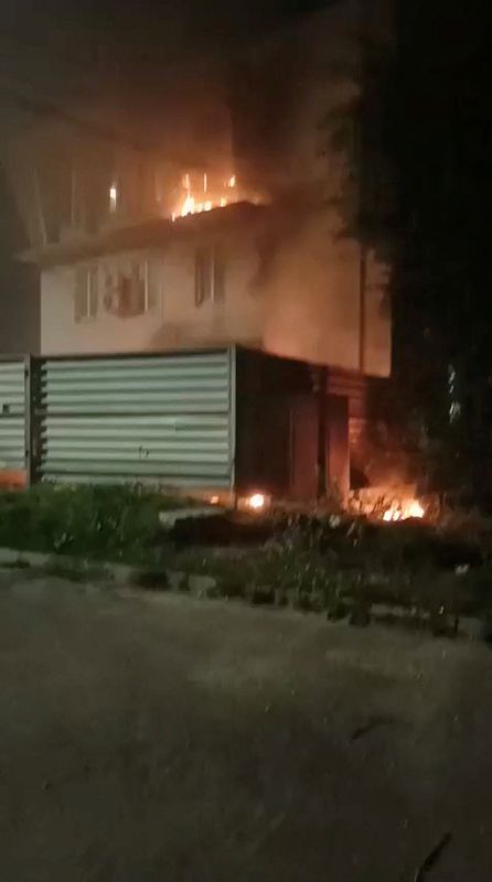 Ukrainian drone attack sparks fire at railway station in Volgograd region, Russia says