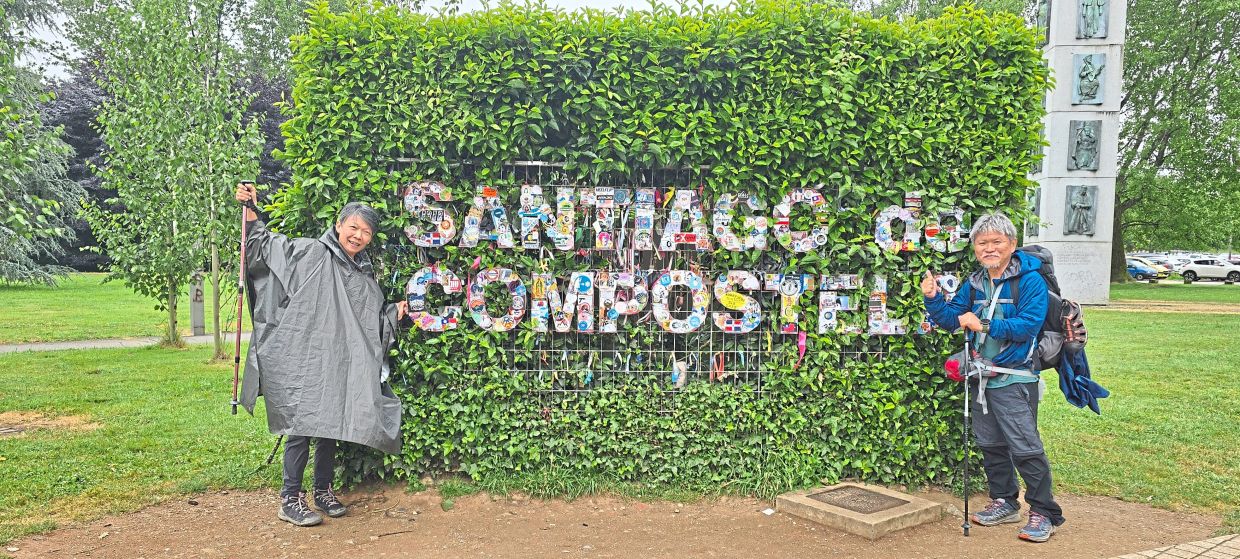 The writer and his wife in Santiago de Compostela.