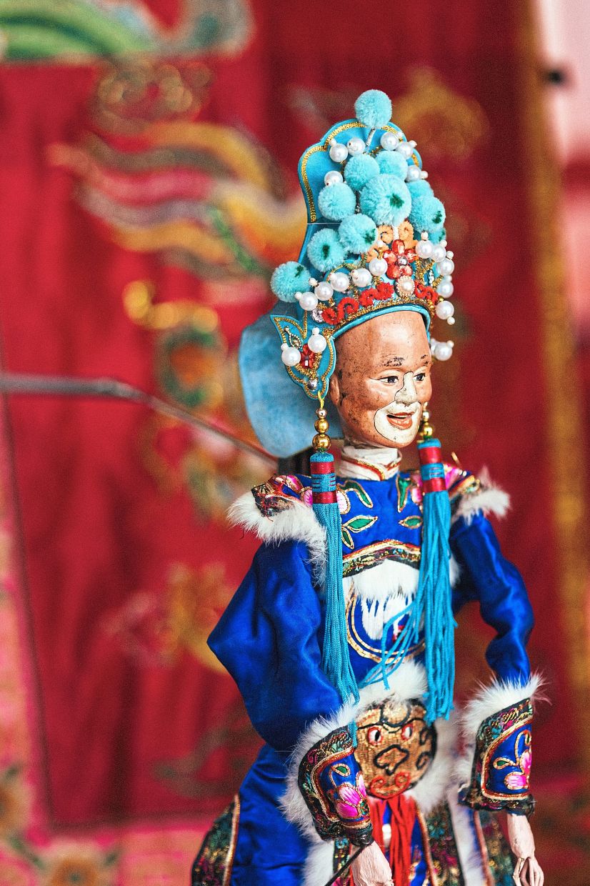 One of the iron-rod Teochew puppets used by the Teochew Puppet and Opera House.