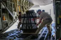 Canadian armed forces airdrop 10 tonnes of aid into Gaza
