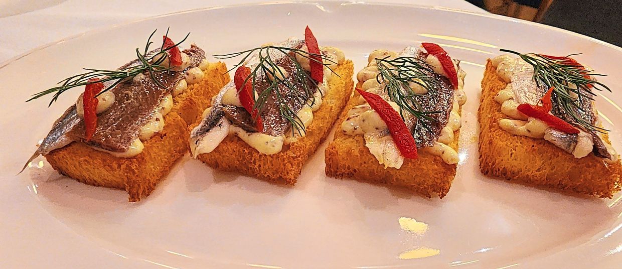 The Cantabrian anchovies on brioche toast make for an excellent start to a meal here. — Photos: ABIRAMI DURAI/The Star