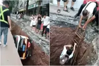 Baidu robotaxi with passenger falls into construction pit in China, raising safety concerns