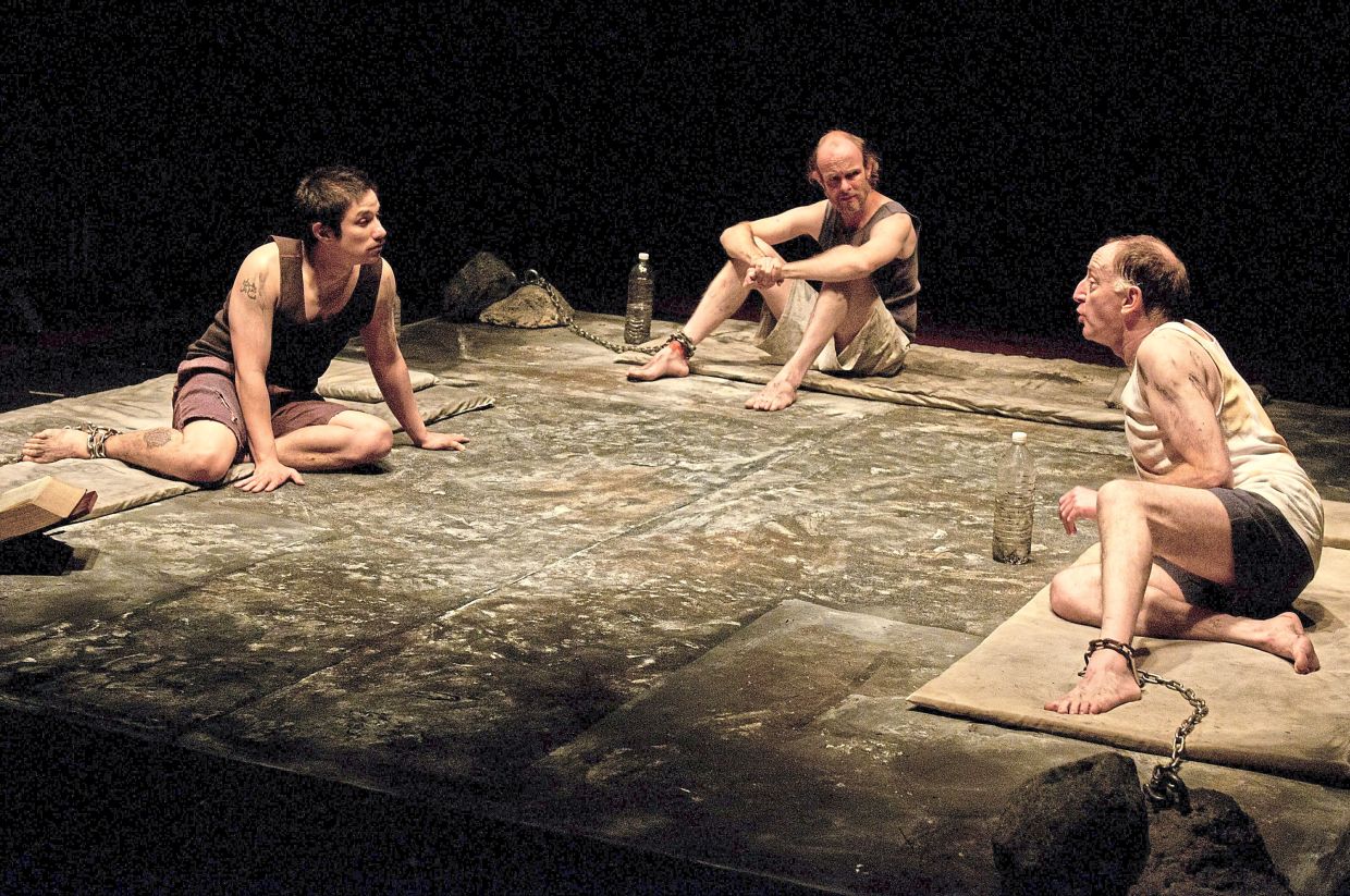 Cut off from the outside world, the characters in this classic Irish theatre work fight despair with bursts of song and laughter. Photo: Weeling Chen