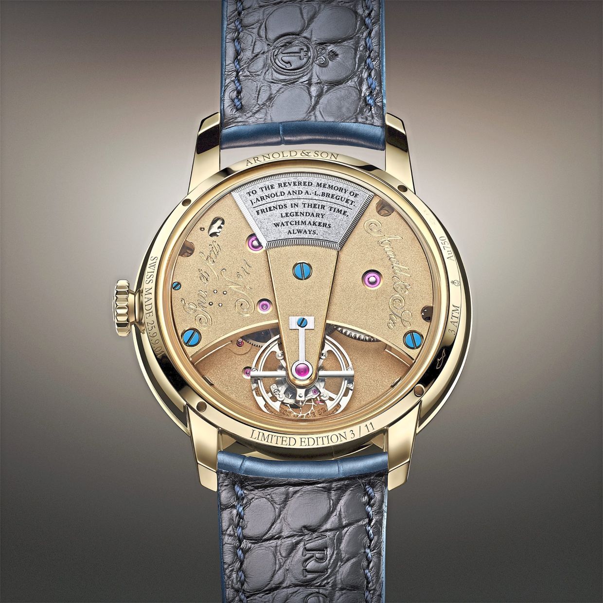 Back view of the Tourbillon 11 Yellow Gold Edition.