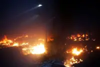 Firefighters battle 'fire whirls' in northern Spain
