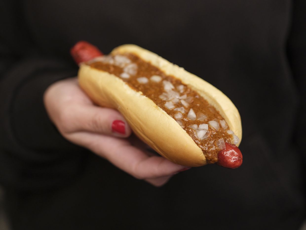 A chili cheese dog from the Tesla Diner.