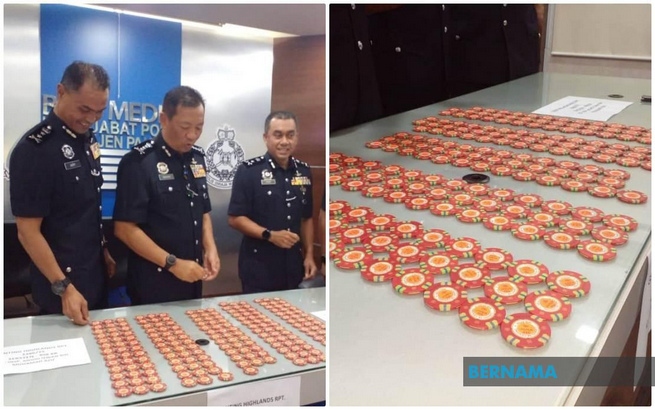 Malezijska policija zasegla ukradene žetone igralnice Genting v vrednosti 2 milijona RM