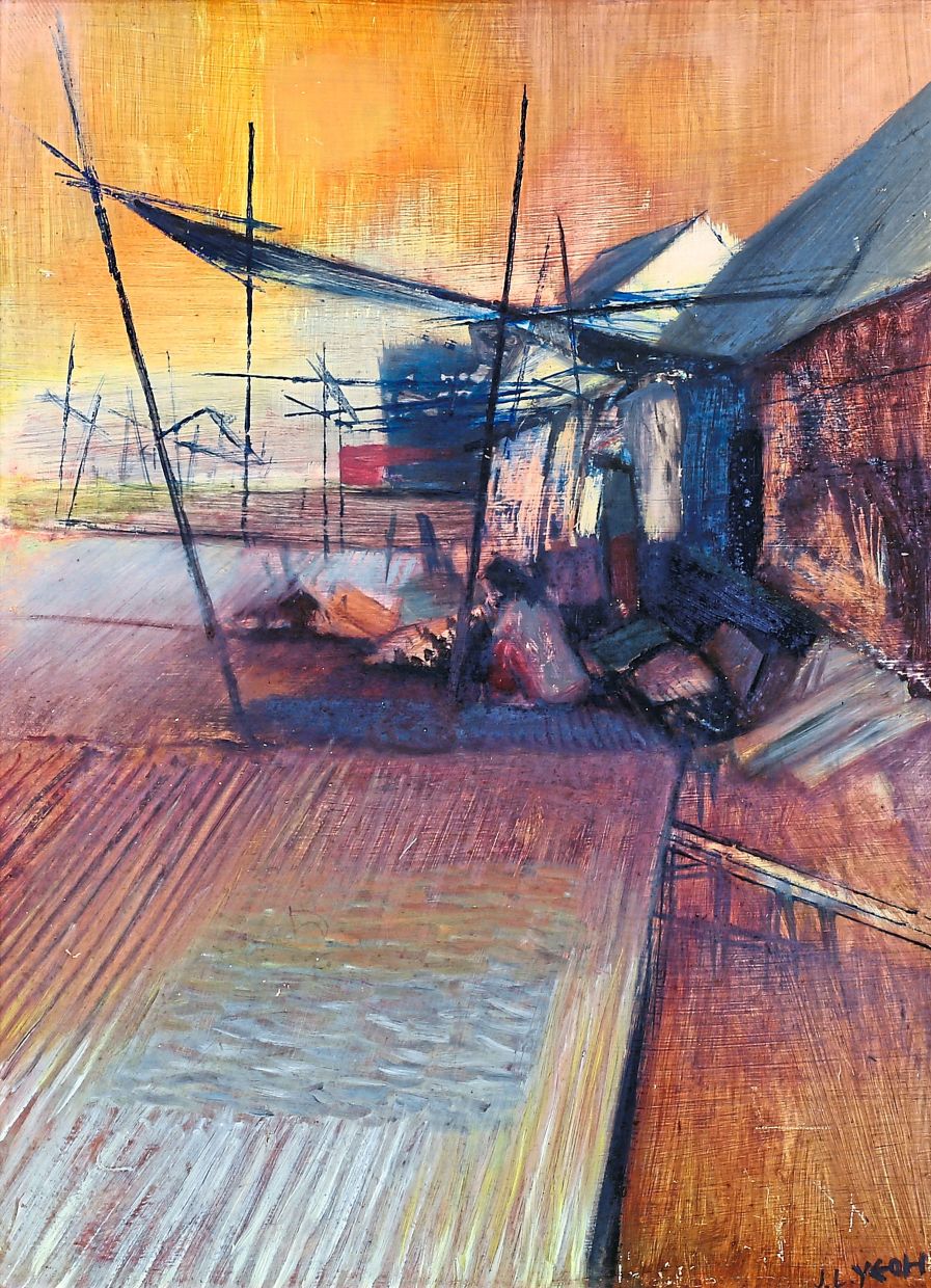 Yeoh's 'Seberang Takir', an oil on board painting, created in 1964. Photo: Muzium & Galeri Tuanku Fauziah, Universiti Sains Malaysia 