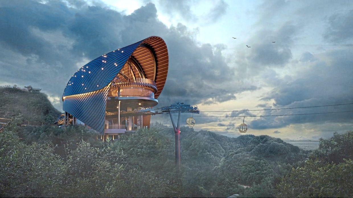 An artist’s impression of the Penang Hill Cable Car Development.