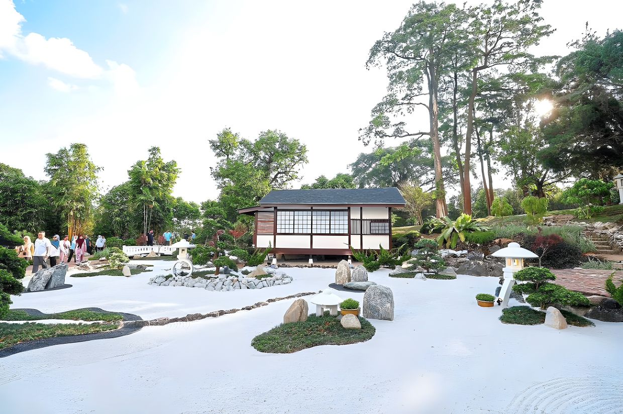 The Japanese Garden with a tea house is one of the main attractions at the Johor Royal Botanical Garden. — Photos: Sultan Ibrahim, Tunku Ismail and Johor Mentri Besar Facebook pages