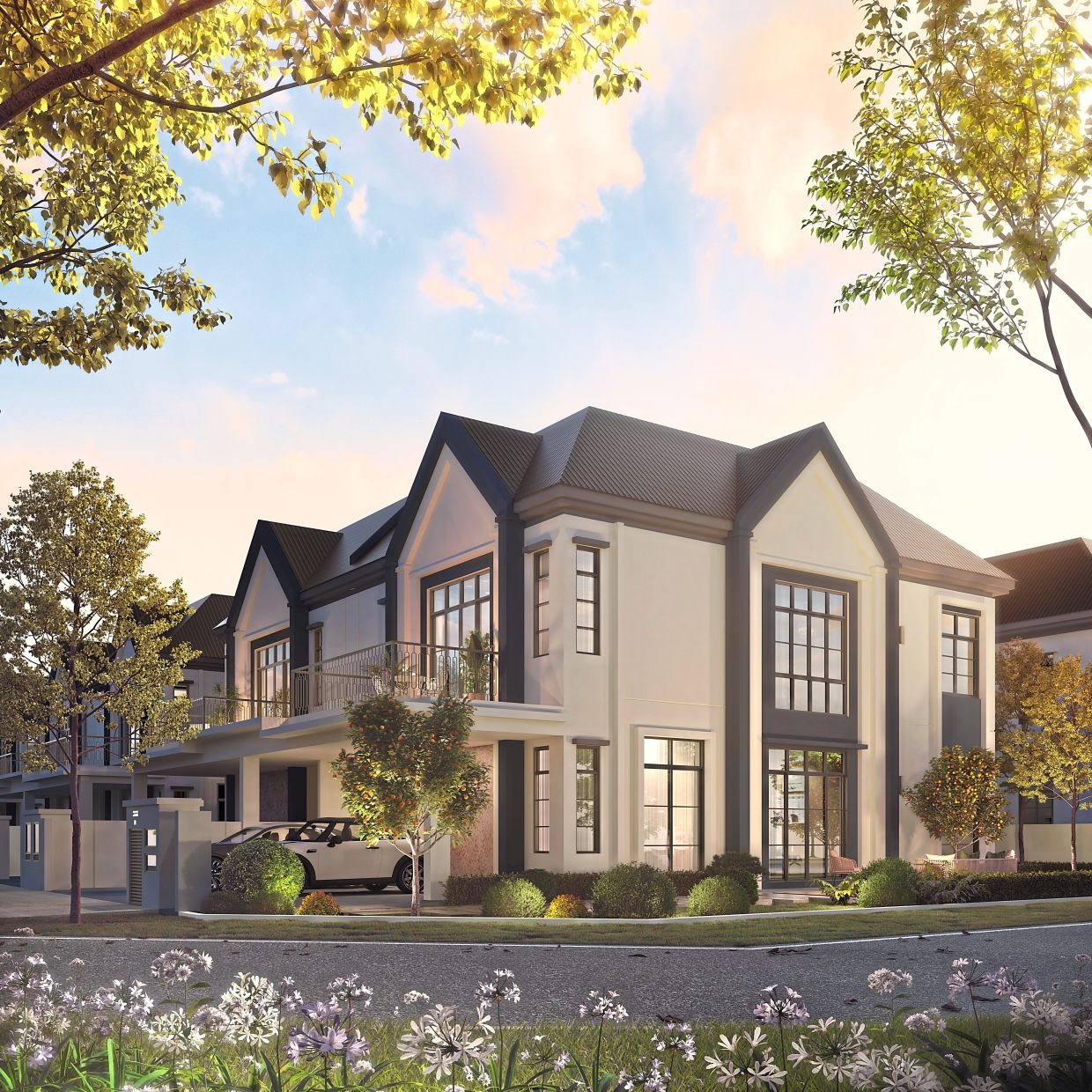 An artist’s impression of Maison Parc homes, which embrace a classical design, adorned with premium finishes.