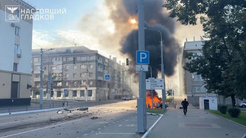 Russian officials say at least 16 wounded in Ukrainian drone attacks on two cities