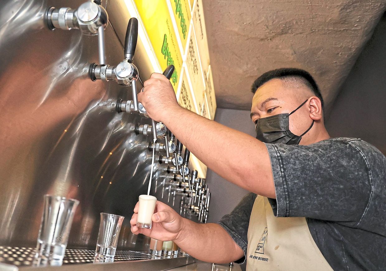 Tap Tap prides itself on its 80-plus original recipes, all mixed in-house, chilled in kegs without preservatives and poured in under a minute.