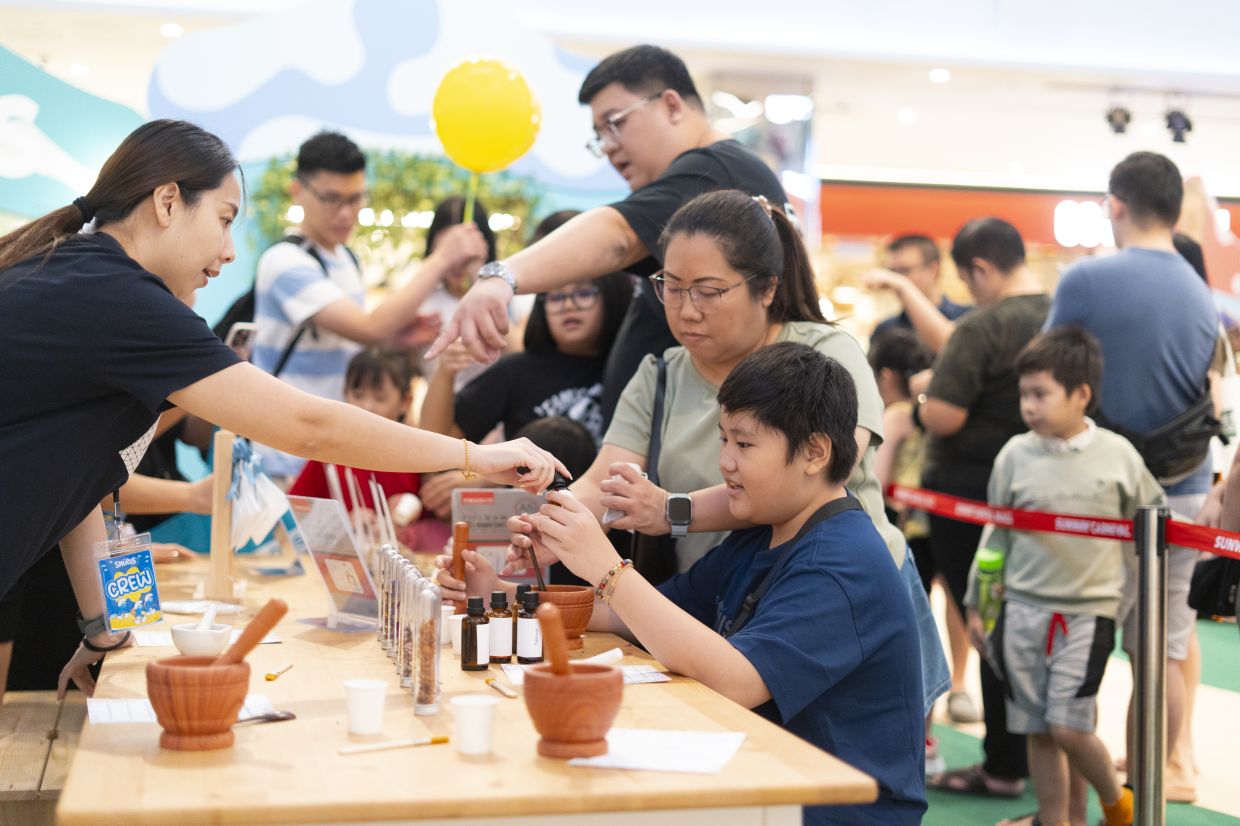 Shoppers can try their hand at blending scents to create a personalised fragrance during the workshop.