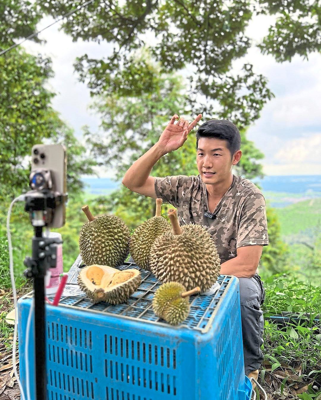 Ang started producing videos on Malaysian durian for his China followers in 2023 in a bid to educate them about local durian. — Edison Ang/Instagram