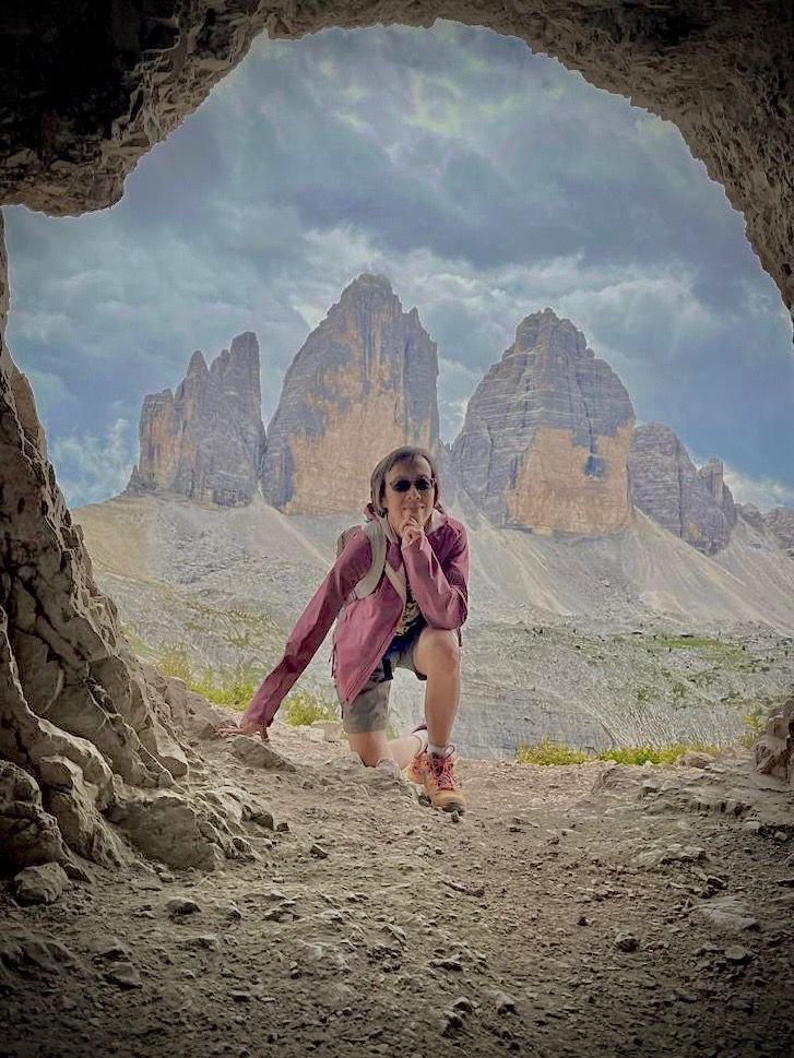 A bond across continents: (Left) Dr Khaw seen in one of her last pictures at the Dolomites mountain range in Italy.
