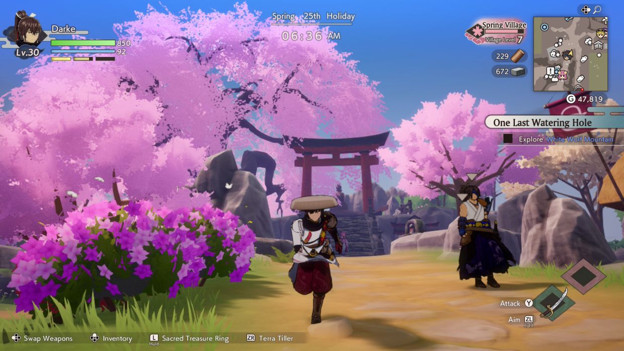 Sakura in Azuma: no matter which fantasy world you find yourself in, you know you're in fantasy Japan when you see pink leaves.