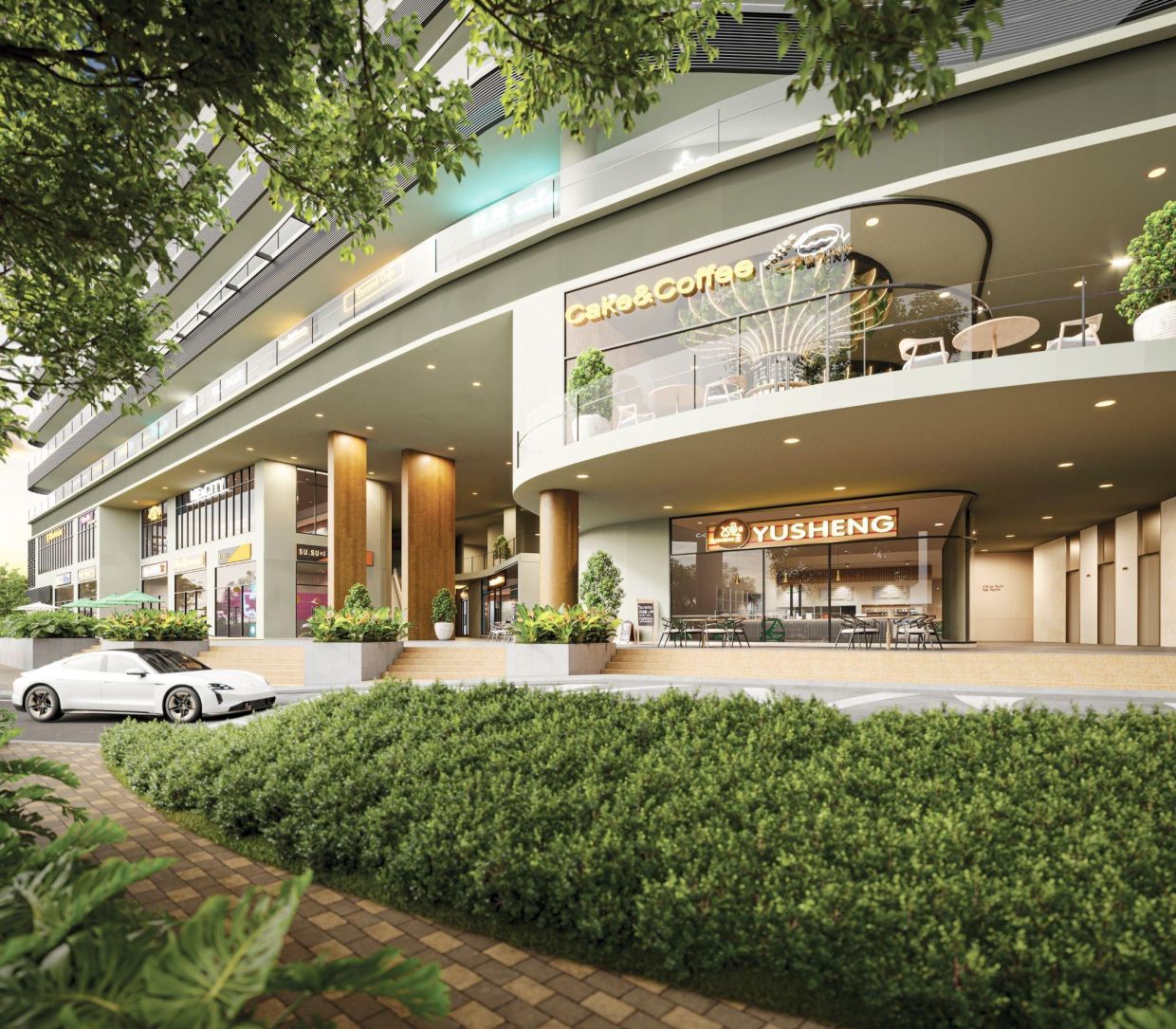 Merione offers a low-density mix of residential, retail, and commercial components.