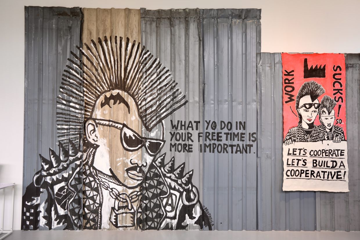 The 'Society: WIP' duo exhibition at Tali Art Gallery, featuring Gilang Propagila and Sanan Anuar, channels punk spirit and creative energy. Photo: The Star/Low Lay Phon