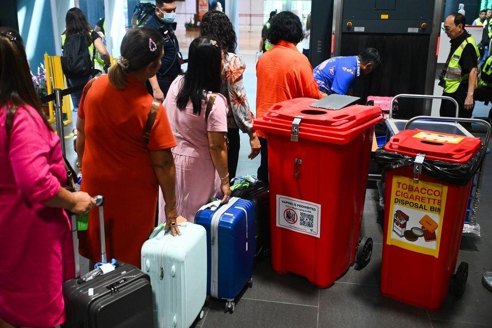 Enhanced checks being conducted at Tuas Checkpoint on Aug 22. - Photo: ST