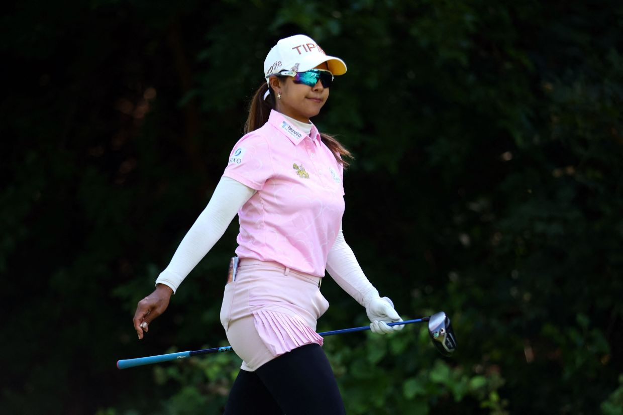 MISSISSAUGA, CANADA: Pornanong Phatlum of Thailand walks off the fifth tee during the second round of the CPKC Women's Open 2025 at Mississauga Golf and Country Club in Mississauga, Canada.-- Photo by Vaughn Ridley / GETTY IMAGES NORTH AMERICA / Getty Images via AFP