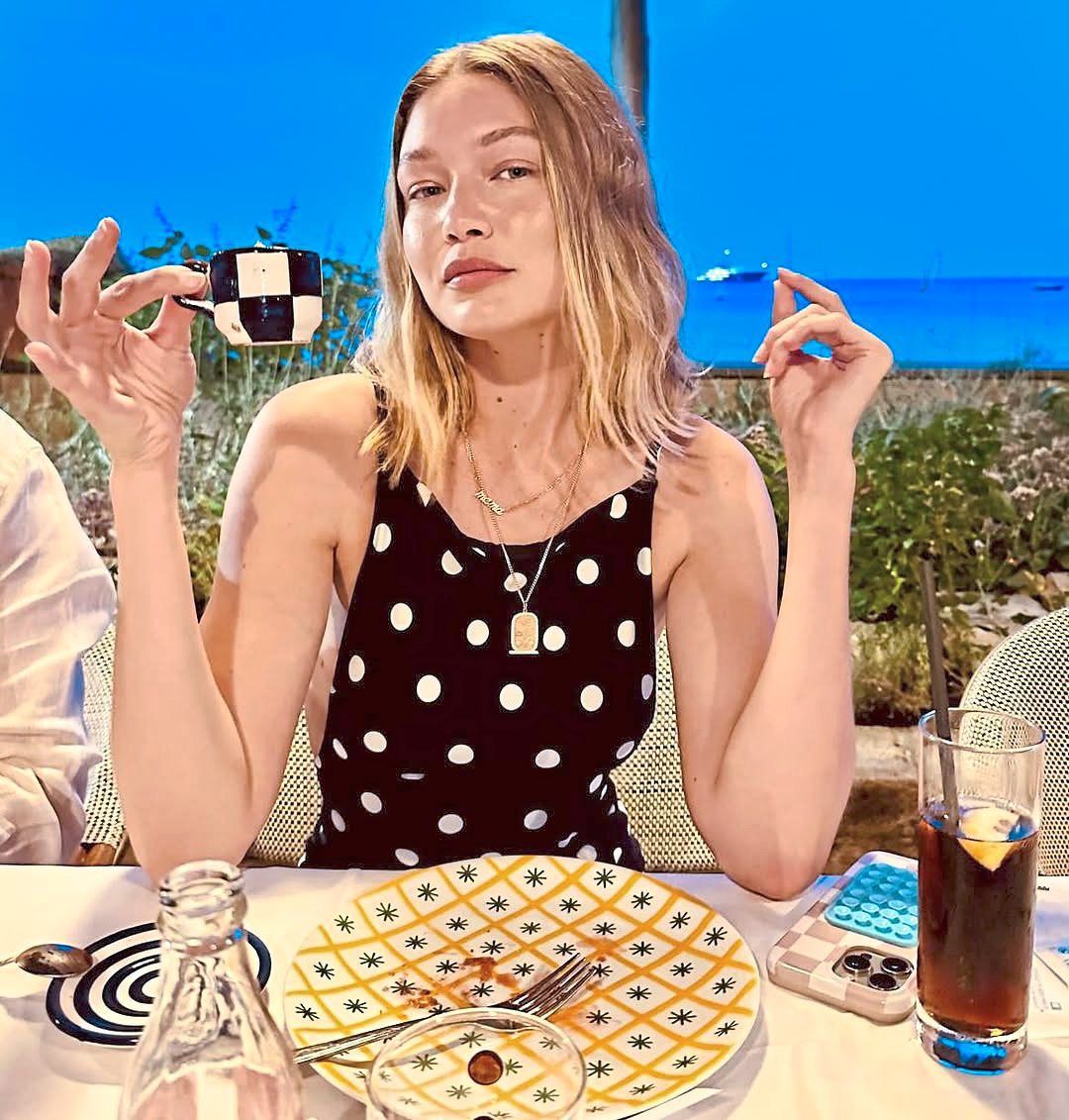 Gigi Hadid is among the celebrities making polka dots seem youthful and cool. Photo: Instagram/Gigi Hadid