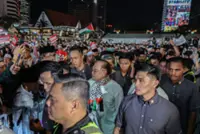 Anwar arrives at Dataran Merdeka for Gaza solidarity event