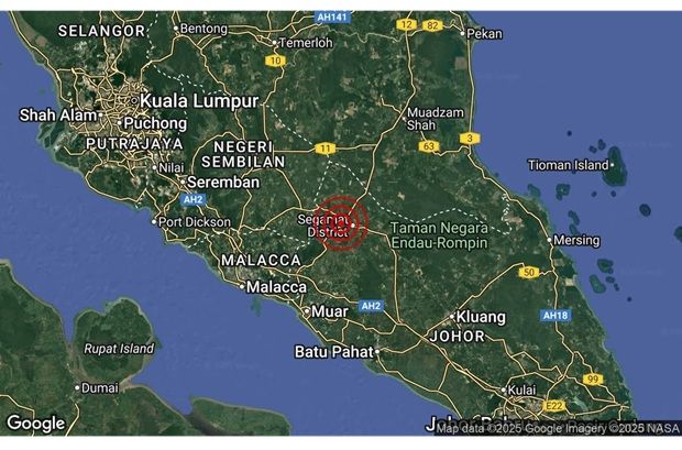 Minor 3.2 magnitude earthquake strikes Segamat, Johor