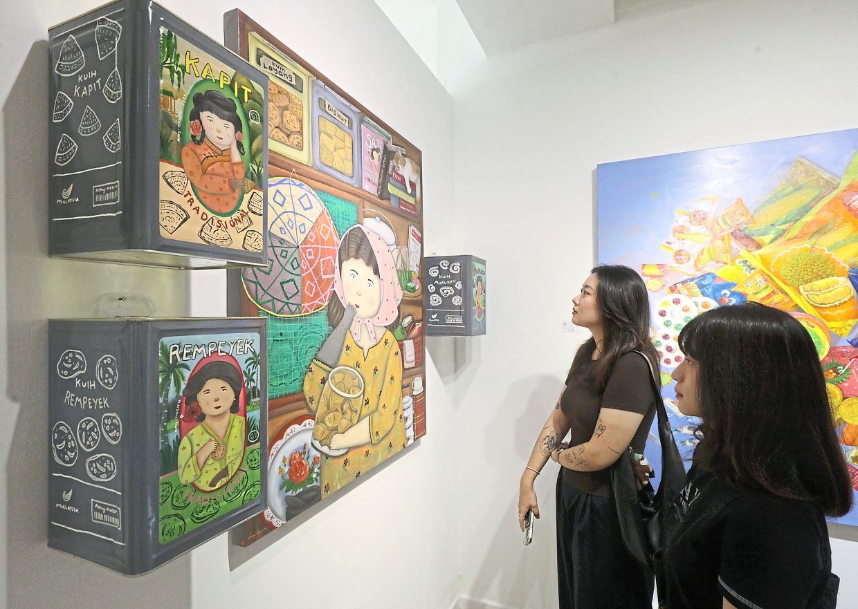 ‘Independence isn’t just about politics—it’s the heartbeat of our culture and identity, a shared memory,’ says Amy Nazira, who is presenting her Cerita Rasa series at G13 Gallery. Photo: The Star/Samuel Ong