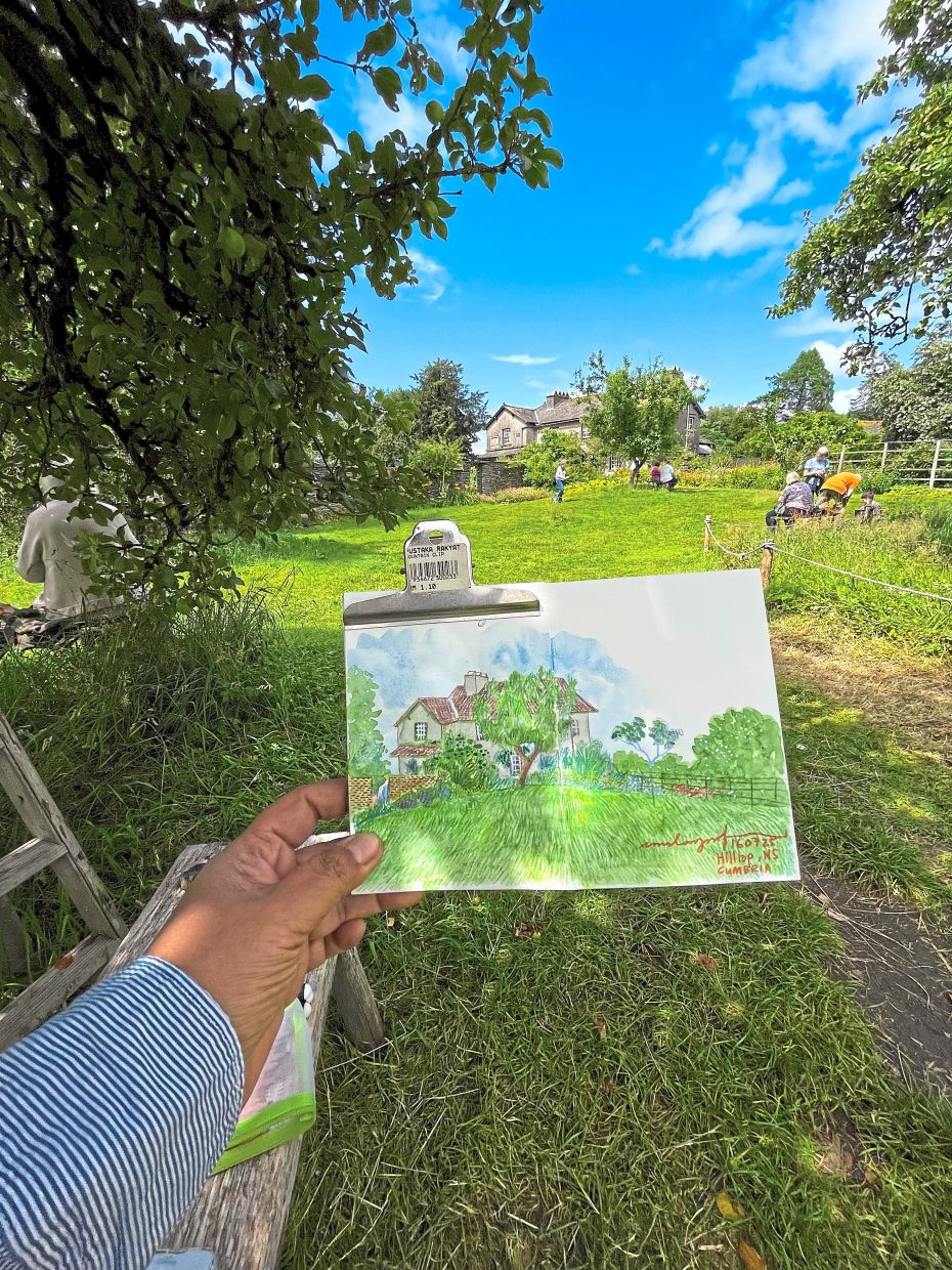 Emila’s illustration of Beatrix Potter’s Hill Top, from the journal.