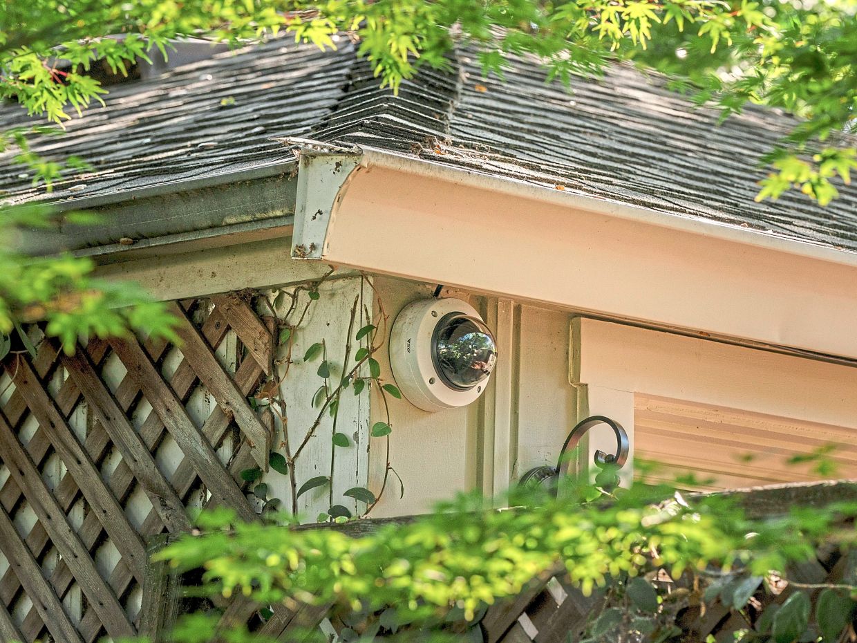 A security camera at a house owned by Zuckerberg.