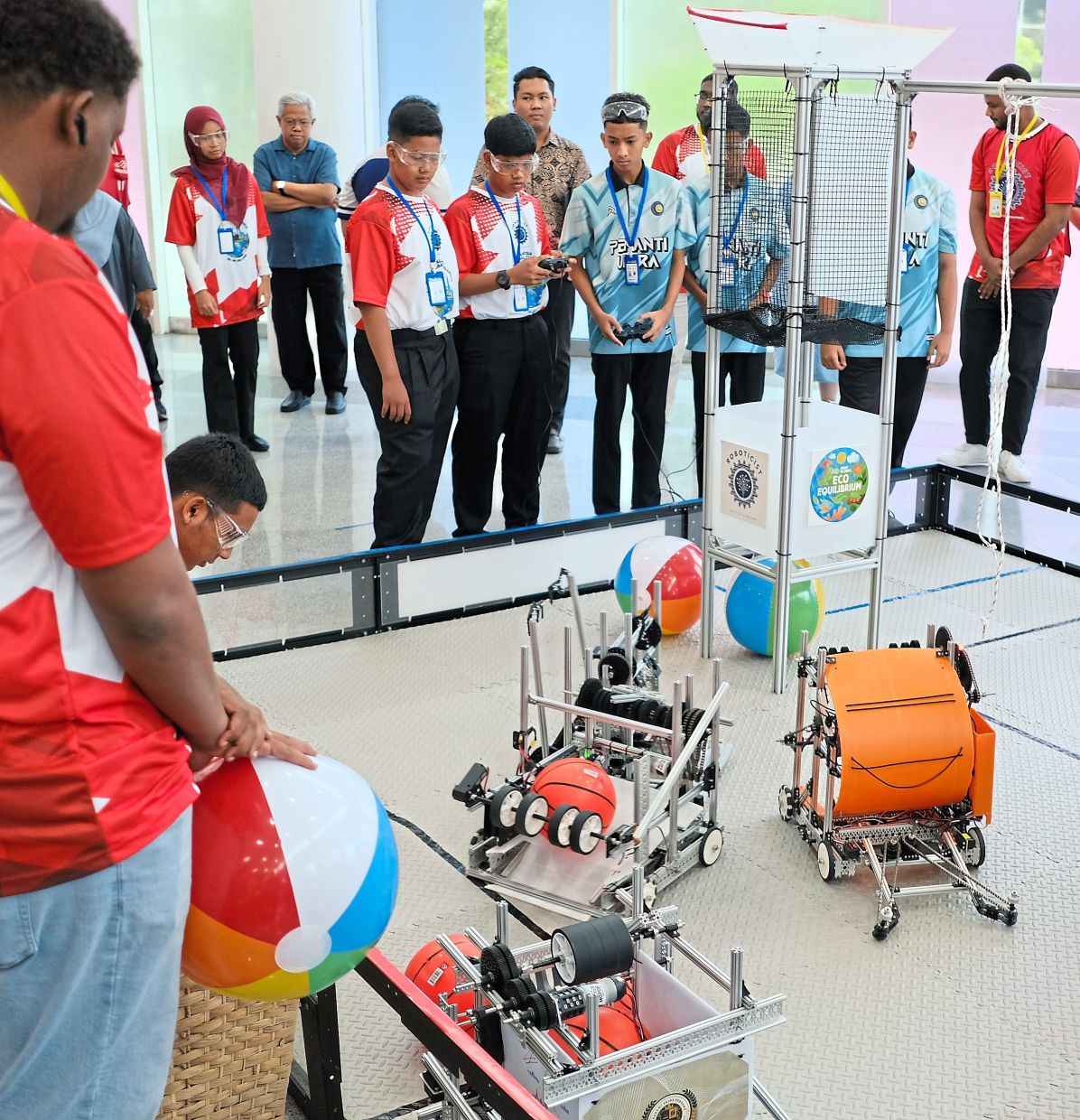 Top talents: Students from across Malaysia put their robots to the test during the national-level challenge. 