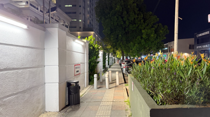 Brighter path: Improved lighting was installed along the walkway after concerns over inadequate street lamps were raised, says Yong.