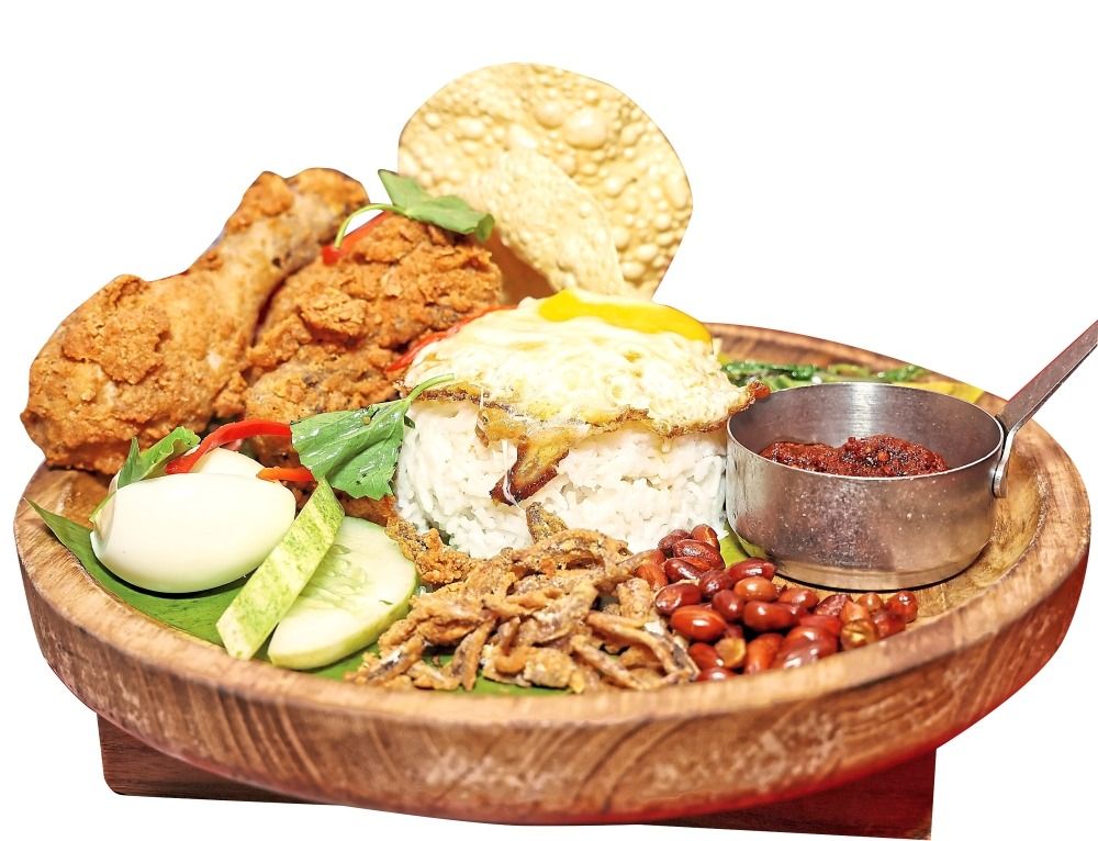 Nasi Lemak withfragrant coconut rice.