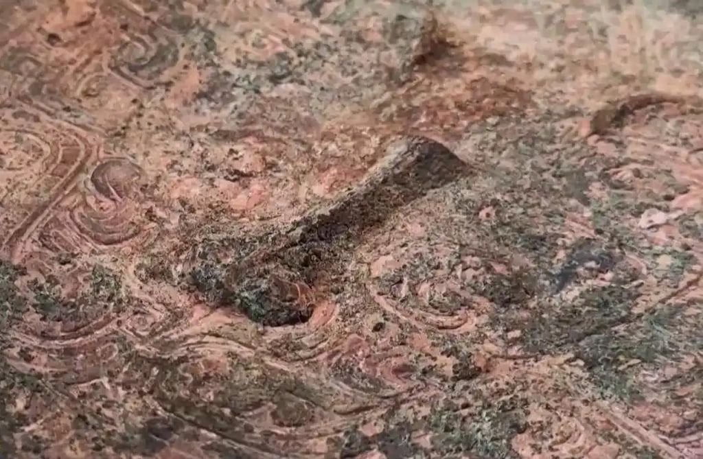 An aerial view of the ancient burial site which the tomb raider targeted. - Photo: CCTV