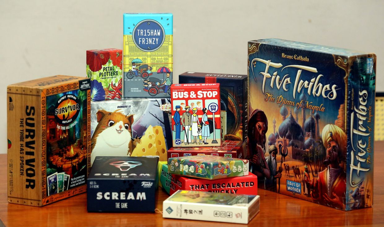 Some of the board games played by the Ara Board Game Community during one of their Saturday sessions.