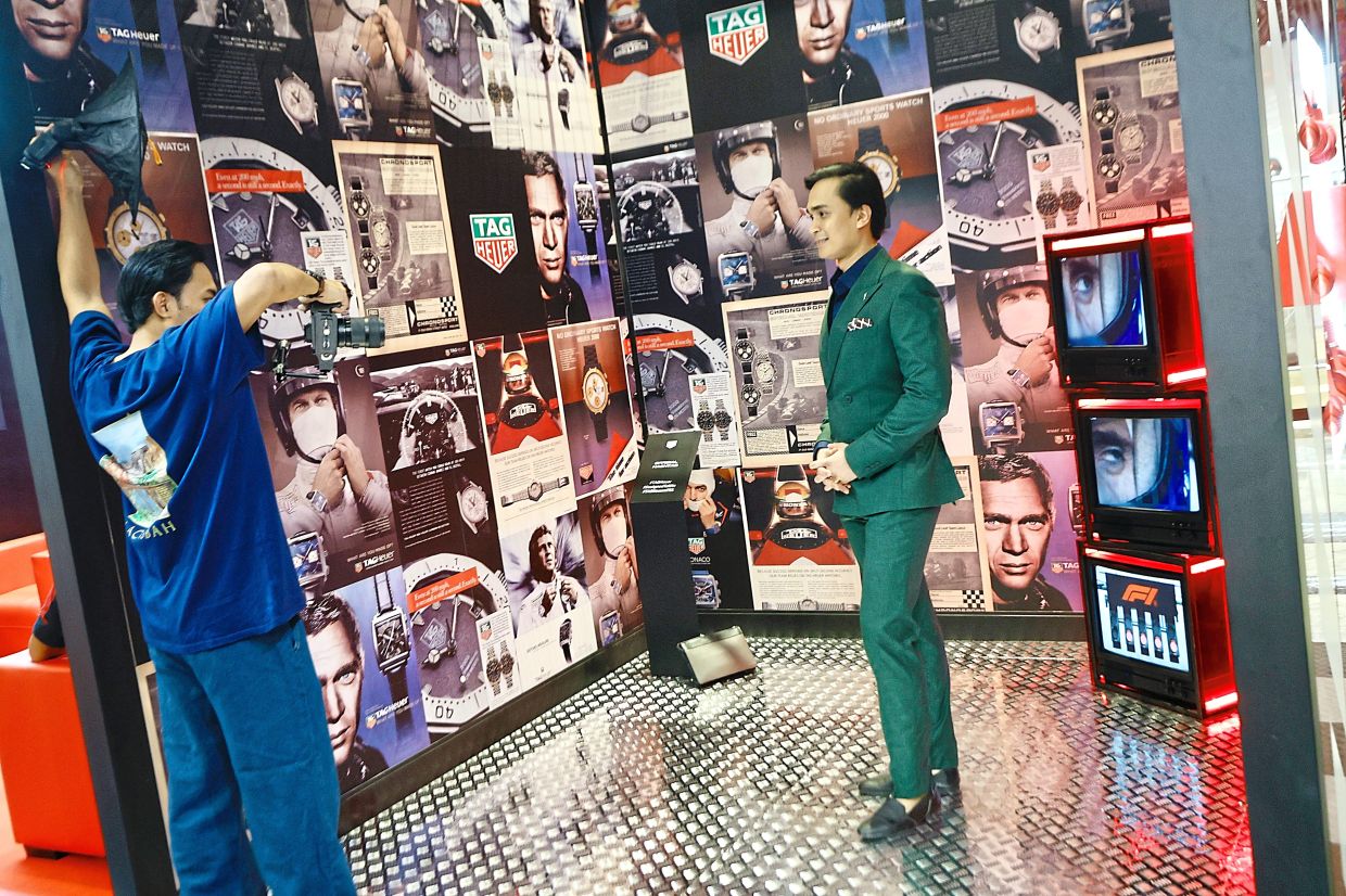 (Right) Race paraphernalia are part of the display.