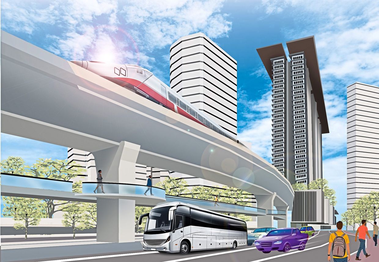 Artist’s impression based on Azim’s drawing of walkways constructed along support beams of rail lines.