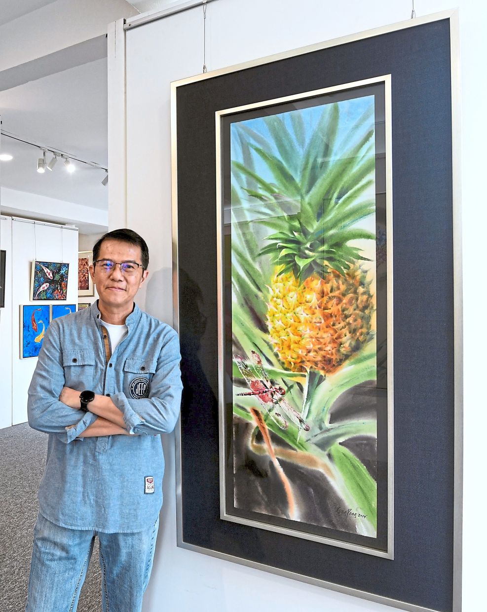 Yeo with one of his works. 