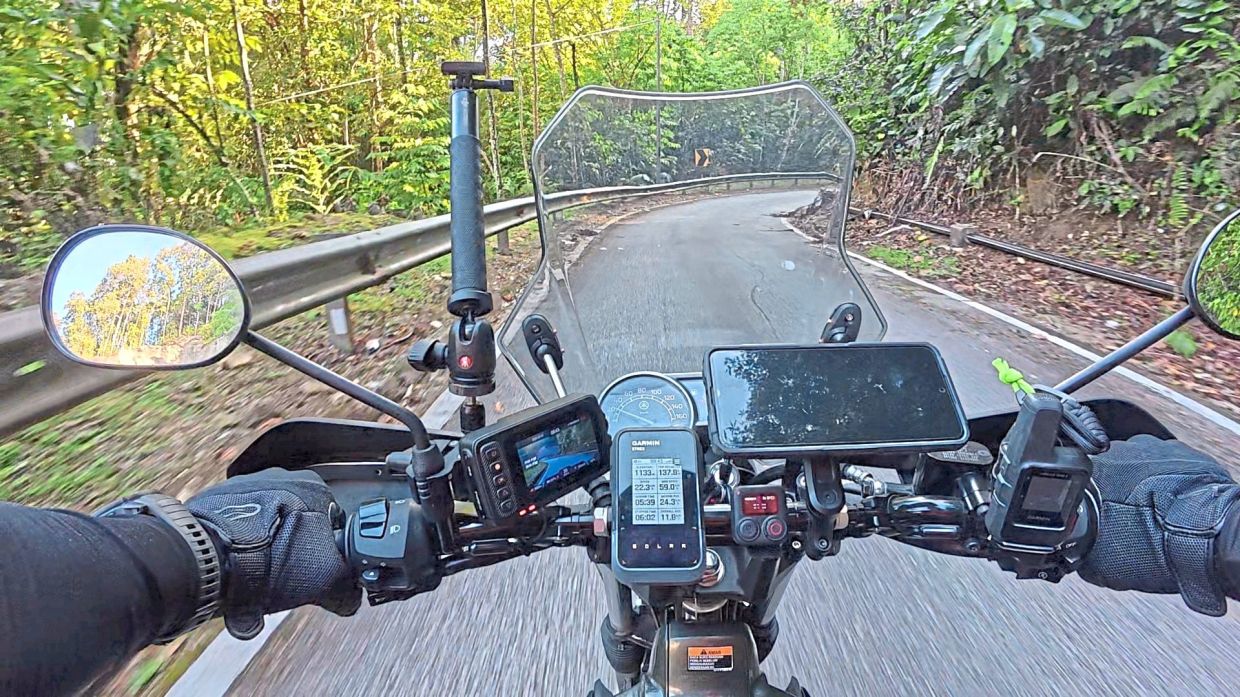 Riding down the road towards Kuala Kubu Baru.