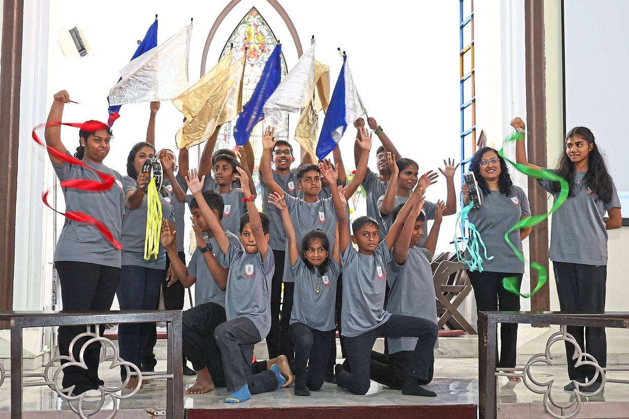 Performances by youths during the anniversary event.