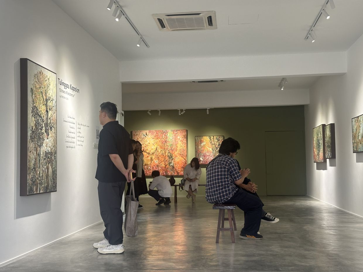 Visitors at the opening of Join's solo exhibition at Rissim Contemporary in Bangsar, KL. Photo: Rissim Contemporary