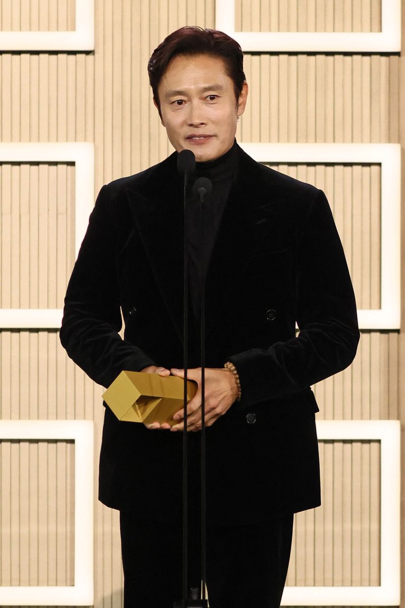 Honoree Lee Byung Hun accepts the TIFF Special Tribute Award onstage at the TIFF Tribute Awards during the 2025 Toronto International Film Festival at The Fairmont Royal York Hotel on Sept 07, 2025 in Toronto, Ontario. Photo: AFP