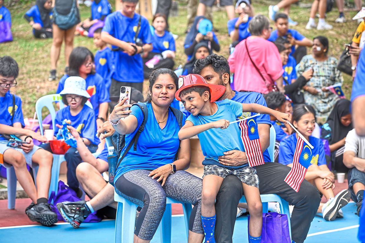 Enjoying family time in a harmonious atmosphere.