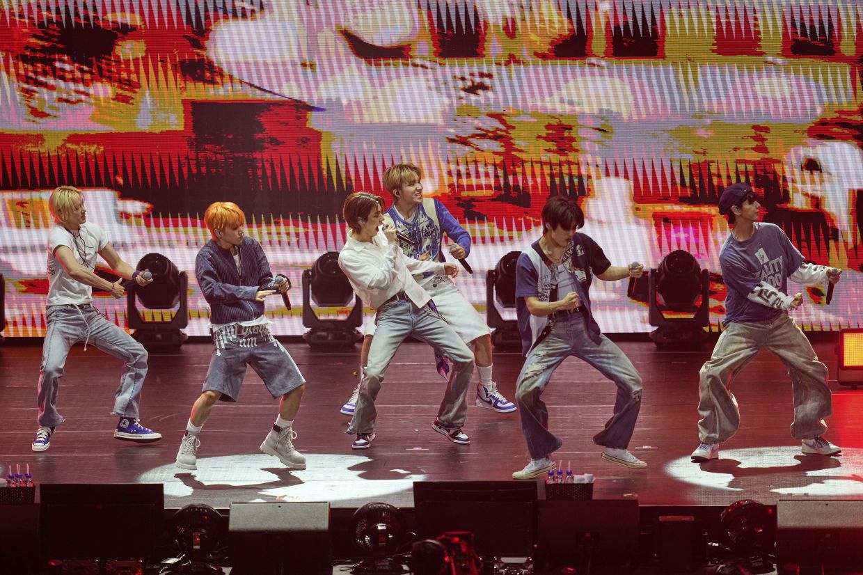 South Korean pop group Boynextdoor performs at the opening of the 2025 FIVB Volleyball Men's World Championship in Pasay City, Philippines, on Friday, Sept. 12, 2025. -- AP Photo/Aaron Favila
